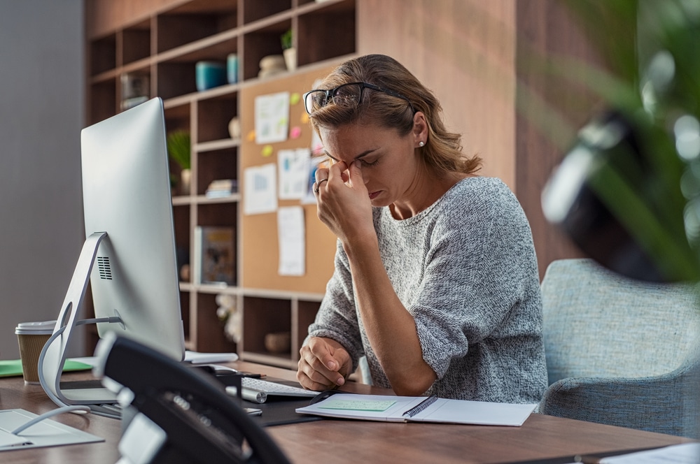 Woman experience workplace stress